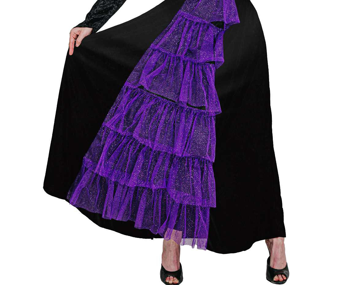 Role play-set for adult Purple Witch (dress, hat), size S
